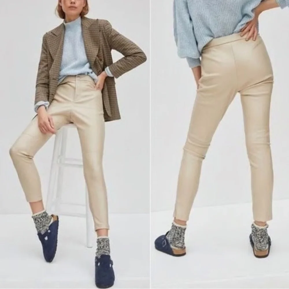 Anthropologie Avec Les Filles Arden Vegan Leather Pants Size Small New NWT